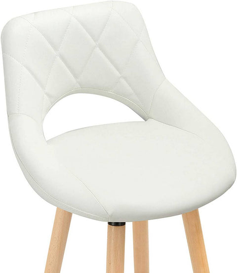 Rootz Faux Leather Bar Stool - Wooden Frame Counter Chair - Comfortable Seating - Durable & Stable - Easy Assembly - 43cm x 43cm x 91cm