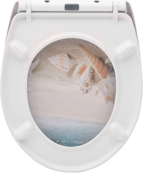 Rootz Deluxe Soft-Close Toilet Seat - Quiet Closing - Easy Clean - Durable - Quick Release - Antibacterial - 37cm x 47.5cm