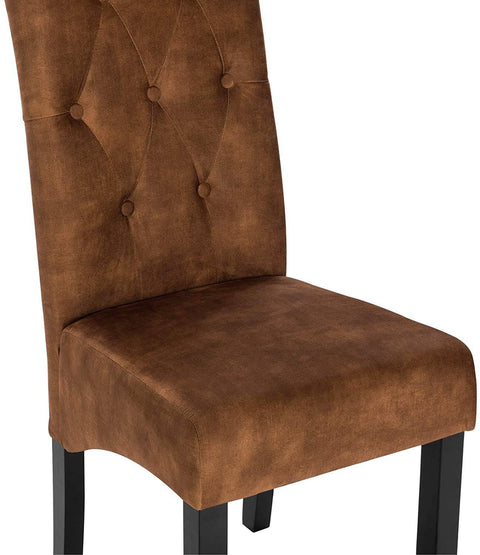 Rootz Set of 4 Dining Chairs - Velvet Upholstered - Elegant Seating - High Backrest, Durable Construction, Ergonomic Comfort - 47cm x 42cm x 107cm