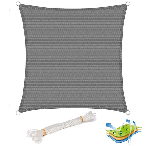 Rootz Sun Sail - Sun Shade - UV Sun Protection - Breathable HDPE - Durable & Mold-Free - 2x2m Grey