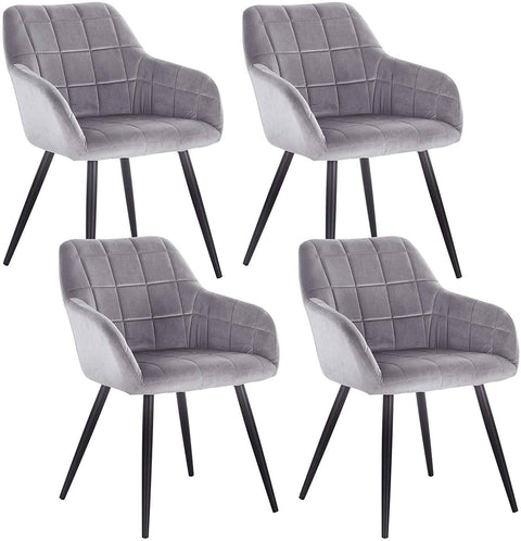 Rootz Velvet Dining Chairs - Elegant Seating - Comfortable Chairs - Ergonomic Design - Durable Construction - Versatile Style - 49cm x 43cm x 81cm