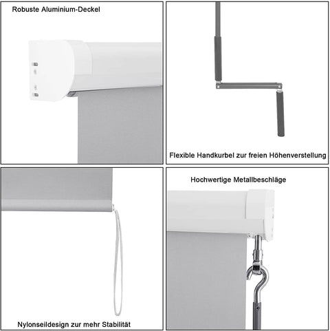 Rootz verticale luifel - buitenzonwering - terrasluifel - UV-bescherming - waterafstotend - eenvoudige installatie - 100 cm x 240 cm