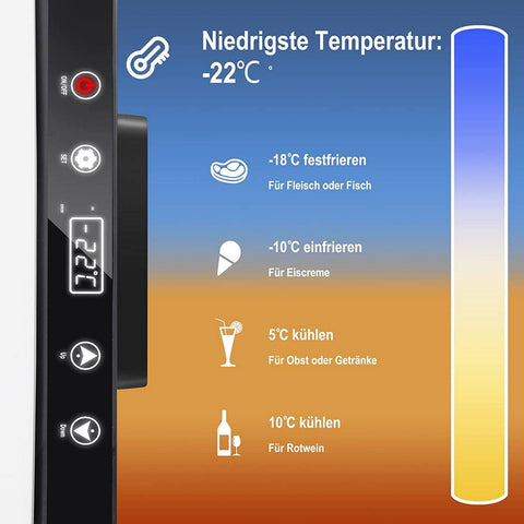 Rootz Portable Electric Cool Box - Car Freezer - Travel Refrigerator - Space-Saving, Dual Temperature Control, User-Friendly - 32cm x 40cm x 61cm