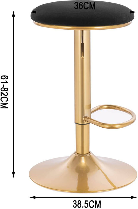 Rootz Luxe Velvet Barkrukken - Tegenkrukken - Draaistoelen - Duurzaam en stabiel - Comfortabel en verstelbaar - Beschermende eigenschappen - 38 cm x 61-82 cm x 38 cm