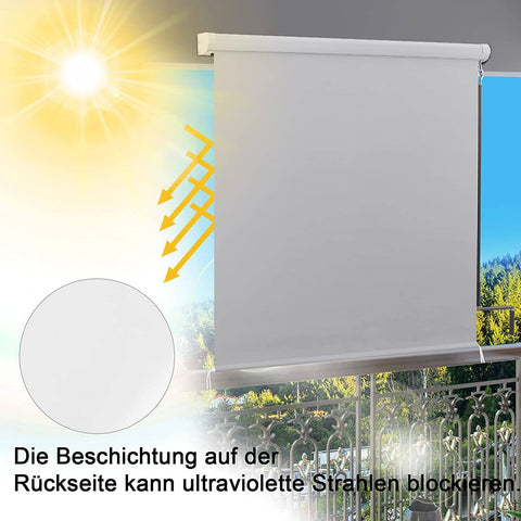 Rootz Vertical Awning - Outdoor Shade - Patio Awning - UV Protection - Water-Repellent - Easy Hand Crank - Multiple Sizes (e.g., 100x140cm, 140x240cm)
