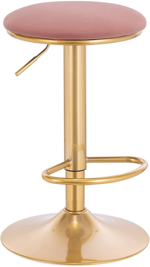 Rootz Luxurious Velvet Bar Stools - Adjustable Counter Stools - Swivel Chairs - Durable & Stable - Comfortable & Ergonomic - Protective Features - 38cm x 61-82cm x 38cm