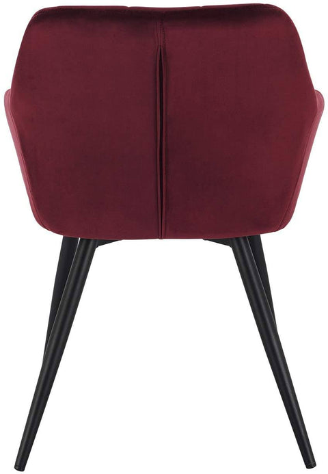 Rootz Set of 4 Velvet Dining Chairs - Armchairs with Metal Legs - Comfortable, Durable, Stylish - Ergonomic Backrest - Non-Slip Pads - 49cm x 43cm x 81cm