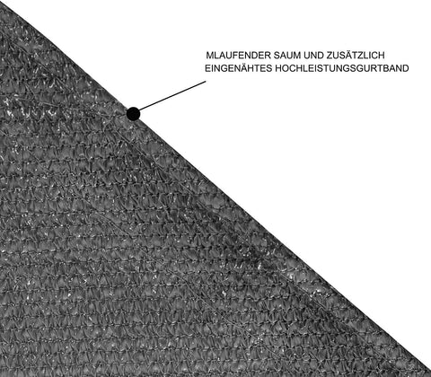 Rootz Sun Sail Sunshade - Canopy Shelter - Outdoor Sun Protection - Breathable HDPE - UV Resistant - Grey - 3x3x3m