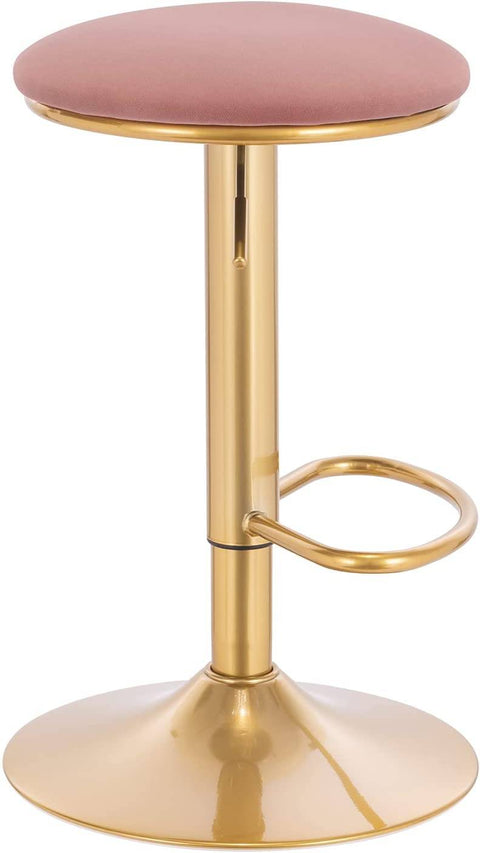 Rootz Luxurious Velvet Bar Stools - Adjustable Counter Stools - Swivel Chairs - Durable & Stable - Comfortable & Ergonomic - Protective Features - 38cm x 61-82cm x 38cm