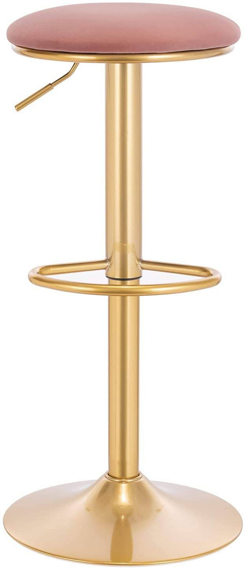 Rootz Luxurious Velvet Bar Stools - Adjustable Counter Stools - Swivel Chairs - Durable & Stable - Comfortable & Ergonomic - Protective Features - 38cm x 61-82cm x 38cm