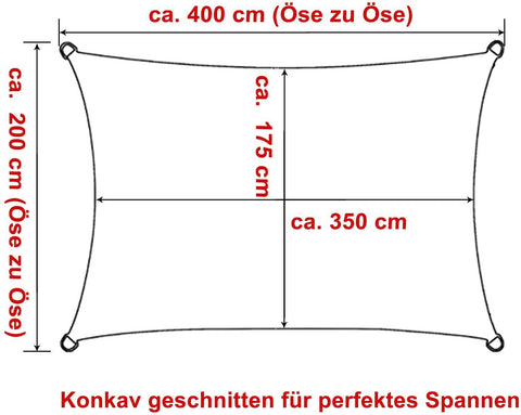 Rootz Sun Sail Shade - Sun Protection Canopy - UV-Resistant HDPE Fabric - Breathable Wind Barrier - Optimal Shade Design - 2x4m Grey