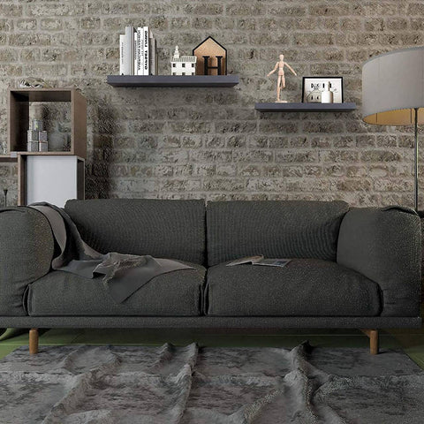 Rootz Set of 2 Wall Shelves - Bookshelves - Display Shelves - Moisture-Resistant, Easy Installation, Holds up to 10kg - Dark Gray - 120x22.9x3.8cm