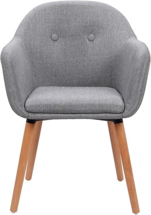 Rootz Dining Room Chairs Set of 2 - Upholstered Chairs - Armchairs - Enhanced Comfort - Durable & Sturdy - Versatile Design - Linen & Solid Wood - 40cm x 40cm x 82cm