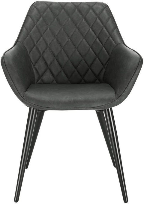 Rootz Modern Dining Chair - Ergonomic Seat - Stylish Office Chair - Comfortable Design, Durable Build, Adjustable Stability - Faux Leather and Metal - 41cm x 45cm x 84cm