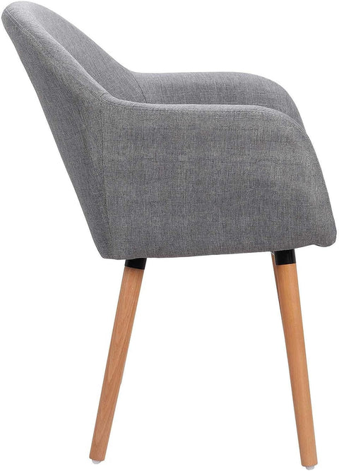 Rootz Dining Room Chairs Set of 2 - Upholstered Chairs - Armchairs - Enhanced Comfort - Durable & Sturdy - Versatile Design - Linen & Solid Wood - 40cm x 40cm x 82cm