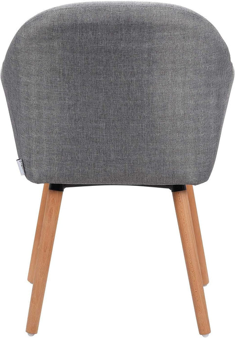Rootz Dining Room Chairs Set of 2 - Upholstered Chairs - Armchairs - Enhanced Comfort - Durable & Sturdy - Versatile Design - Linen & Solid Wood - 40cm x 40cm x 82cm