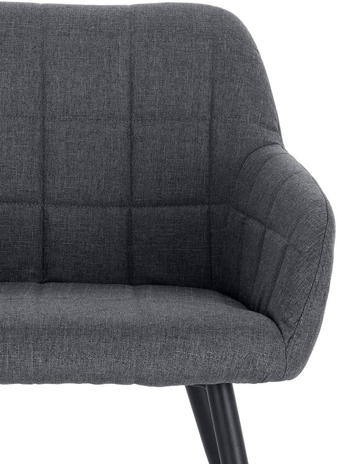 Rootz Set of 4 Dining Chairs - Kitchen Chairs - Modern Seating - Ergonomic Design - Breathable Linen - Floor Protection - 49cm x 43cm x 81cm