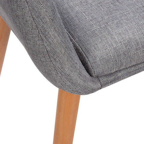 Rootz Dining Room Chairs Set of 2 - Upholstered Chairs - Armchairs - Enhanced Comfort - Durable & Sturdy - Versatile Design - Linen & Solid Wood - 40cm x 40cm x 82cm