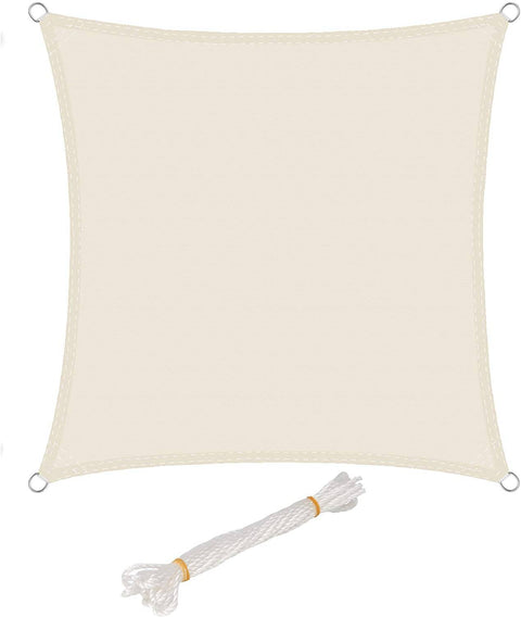Rootz Sun Sail Sun Protection - Shade Canopy - UV & Wind Shield - 93% Sun Block - White, 3x3m - Easy Setup & Durable
