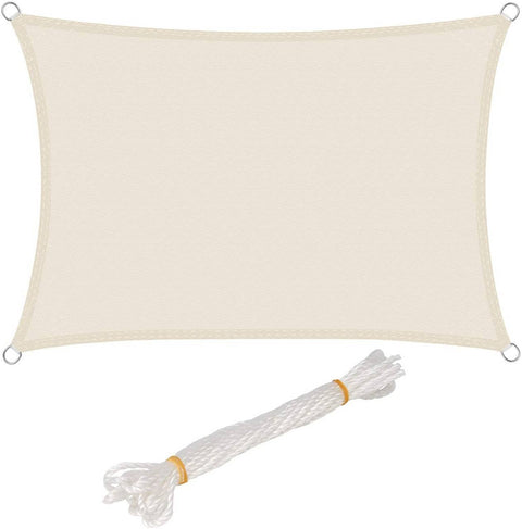 Rootz Sun Sail UV Protector - Sunshade Canopy - Weatherproof Shade Cloth - 93% Sun Protection - 5x7m White Polyester