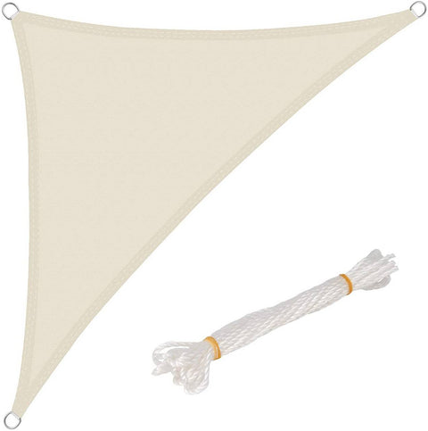 Rootz Sun Sail - Sun Shade - UV Protection Canopy - High UV Protection - White - 4x4x4 m - Water-Repellent & Tear-Resistant