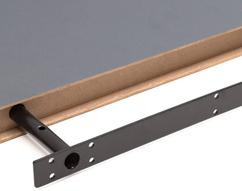 Rootz Set of 2 Wall Shelves - Bookshelves - Display Shelves - Moisture-Resistant, Easy Installation, Holds up to 10kg - Dark Gray - 120x22.9x3.8cm