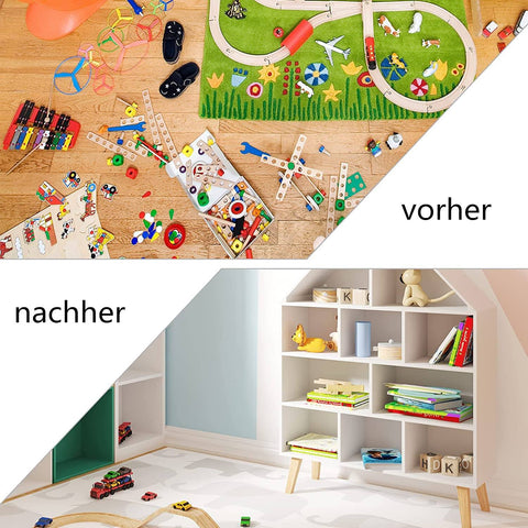 Rootz Children's Bookcase - Kids' Storage Shelf - Toy Organizer - Safe with Anti-Tip Kit - Ample Storage - Ideal Height - MDF & Pine Wood - 24cm x 116cm x 80cm