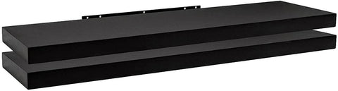 Rootz Set of 2 Wall Shelves - Floating Shelves - Display Ledges - Moisture Resistant - Easy Installation - Versatile & Stylish - 120cm x 22.9cm x 3.8cm