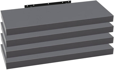 Rootz Set of 4 Wall Shelves - Floating Shelves - Display Ledges - Moisture Resistant - Easy Installation - Versatile Use - 22.9cm x 3.8cm
