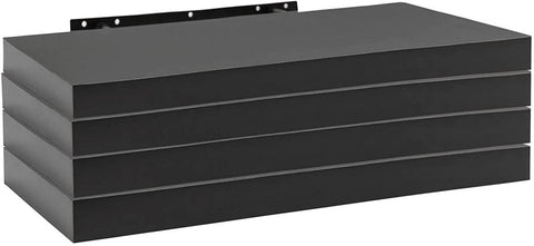 Rootz Set of 4 Wall Shelves - Floating Shelves - Display Shelves - Moisture Resistant - Easy Installation - Stylish & Versatile - 22.9cm x 3.8cm
