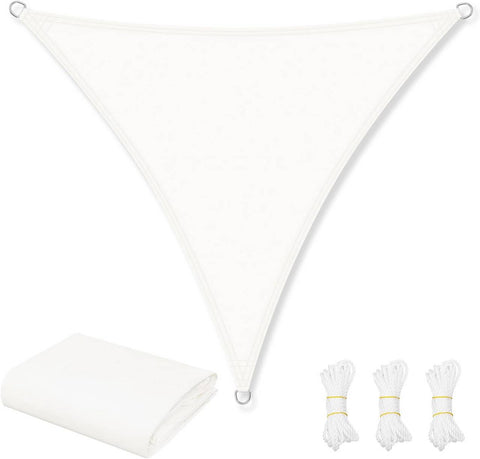 Rootz Sun Sail Canopy - Sunshade - Sun Shelter - 95% UV Protection - White 5x5x5m - Waterproof Fabric - Long-lasting Durability