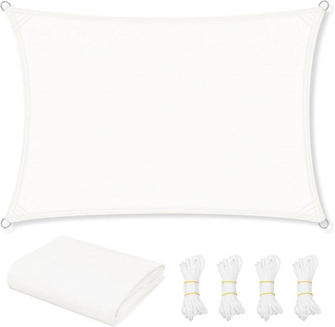 Rootz Sun Sail - Outdoor Shade - Canopy - 95% UV Protection - Cream PES Fabric - 2x4m - Waterproof & Easy Installation