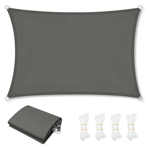 Rootz Sun Sail Canopy - Shade Protector - UV Shield - Grey - 95% UV Protection - 200g/m² Polyester - 2x4 m - Tearproof & Waterproof