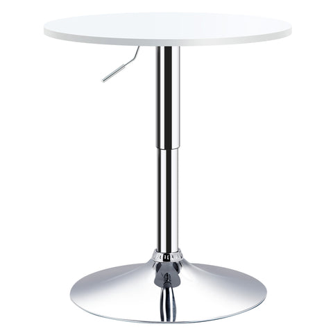 Rootz Round Standing Table - Height Adjustable Table - Rotatable Platform - Scratch Resistant - 60cm Ø x 69-93cm H