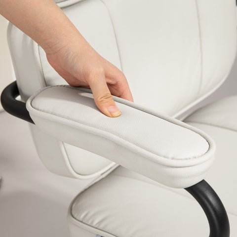 Rootz Adjustable Office Chair - Desk Chair - Swivel Chair - 360° Rotatable - 60.5cm x 59cm x 89-97cm -  White