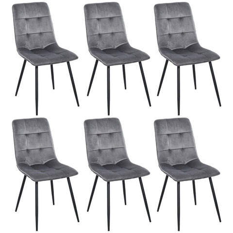 Rootz 6 Piece Dining Chair Set - Dining Room Chairs - Dining Seats - Maximum Comfort - 45W x 63D x 90H cm