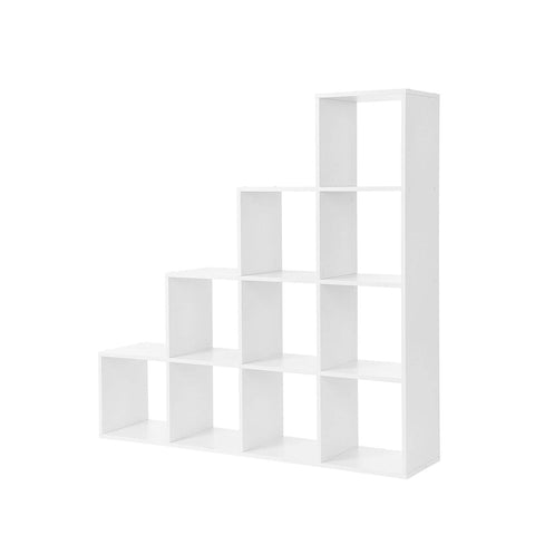 Rootz White Bookshelf - Chic and Practical - Stylish Storage Solution - Easy Assembly - Chipboard with Melamine Veneer - 129.5cm x 29cm x 129.5cm