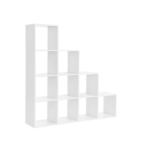 Rootz White Bookshelf - Chic and Practical - Stylish Storage Solution - Easy Assembly - Chipboard with Melamine Veneer - 129.5cm x 29cm x 129.5cm