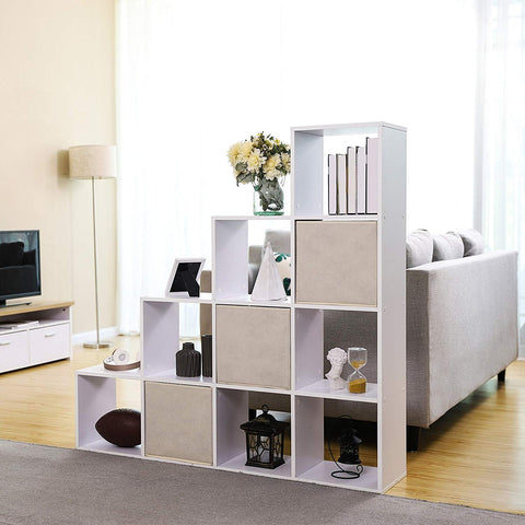Rootz White Bookshelf - Chic and Practical - Stylish Storage Solution - Easy Assembly - Chipboard with Melamine Veneer - 129.5cm x 29cm x 129.5cm