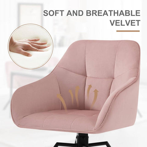 Rootz Swivel Dining Chair - Rotating Chair - Velvet Office Chair - Ergonomic Design - Comfortable Wide Seat - Sturdy Metal Frame - 58.5cm x 82.5cm x 54.5cm