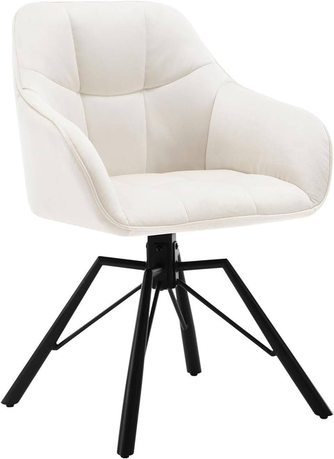 Rootz Swivel Dining Chair - Rotating Chair - Velvet Office Chair - Ergonomic Design - Comfortable Seating - Durable Build - 58.5cm x 82.5cm x 54.5cm