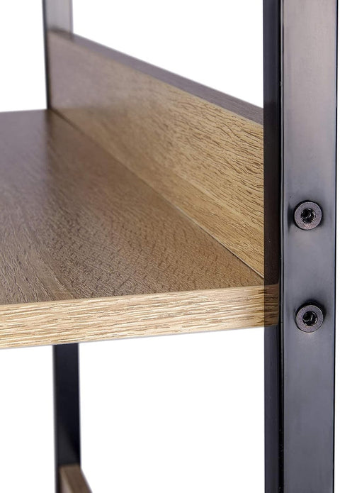 Rootz Standing Shelf - Bookcase - Organizer - Modern Design - 60cm x 27.5cm x 160cm - Mk of MDF Board & Steel - Easy Assembly