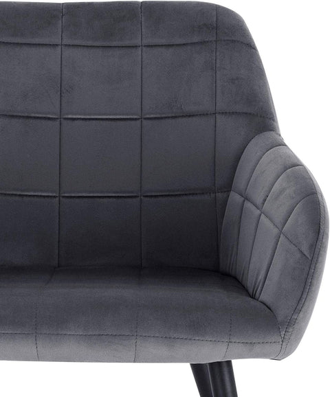 Rootz Set of 6 Dining Chairs - Armchairs - Velvet Upholstered Chairs - Comfortable & Ergonomic - Stable & Robust - Versatile Design - 49cm x 43cm x 81cm