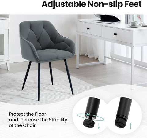 Rootz Velvet Dining Chair - Elegant Chair - Comfortable Seating - Luxurious, Ergonomic, Sturdy - 56cm x 83.5cm x 53cm