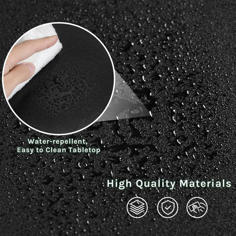 Rootz Standing Bar Table - Kitchen Table - Dining Table with Drawer & Shelves - Scratch-Resistant - 100x100x50cm - Black