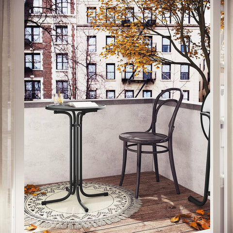 Rootz Foldable Standing Table - Bistro Table - Bar Table - Weatherproof & Round - Metal Pipes - Black - 70cm Diameter x 110cm Height