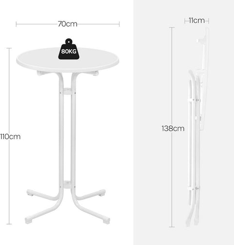 Rootz Standing Table - Bistro Table - Bar Table - Weatherproof - Scratch & UV Resistant - 80x110x80 cm - Ø70 cm Table Top