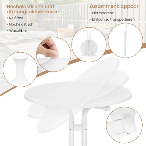 Rootz Standing Table - Bistro Table - Bar Table - Weatherproof - Scratch & UV Resistant - 80x110x80 cm - Ø70 cm Table Top