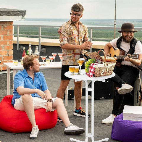 Rootz Standing Table - Bistro Table - Bar Table - Weatherproof - Scratch & UV Resistant - 80x110x80 cm - Ø70 cm Table Top