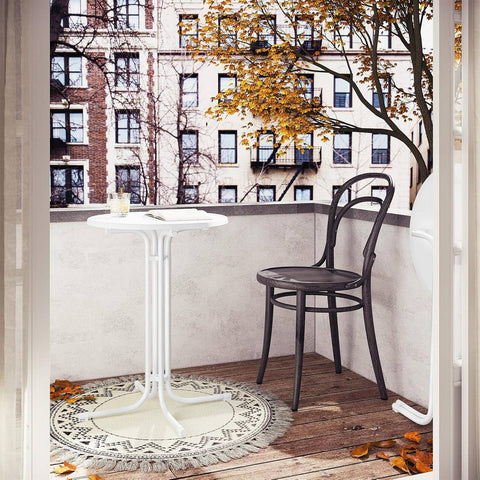 Rootz Foldable Standing Table - Bar Table - Bistro Table - Weatherproof & Sturdy - 80cm Ø White Metal Pipes - Perfect for Indoor & Outdoor Events